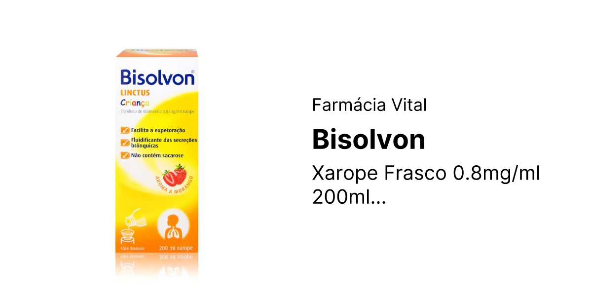 Bisolvon - Xarope Frasco 0.8mg/ml 200ml | Farmácia Vital - A Sua ...