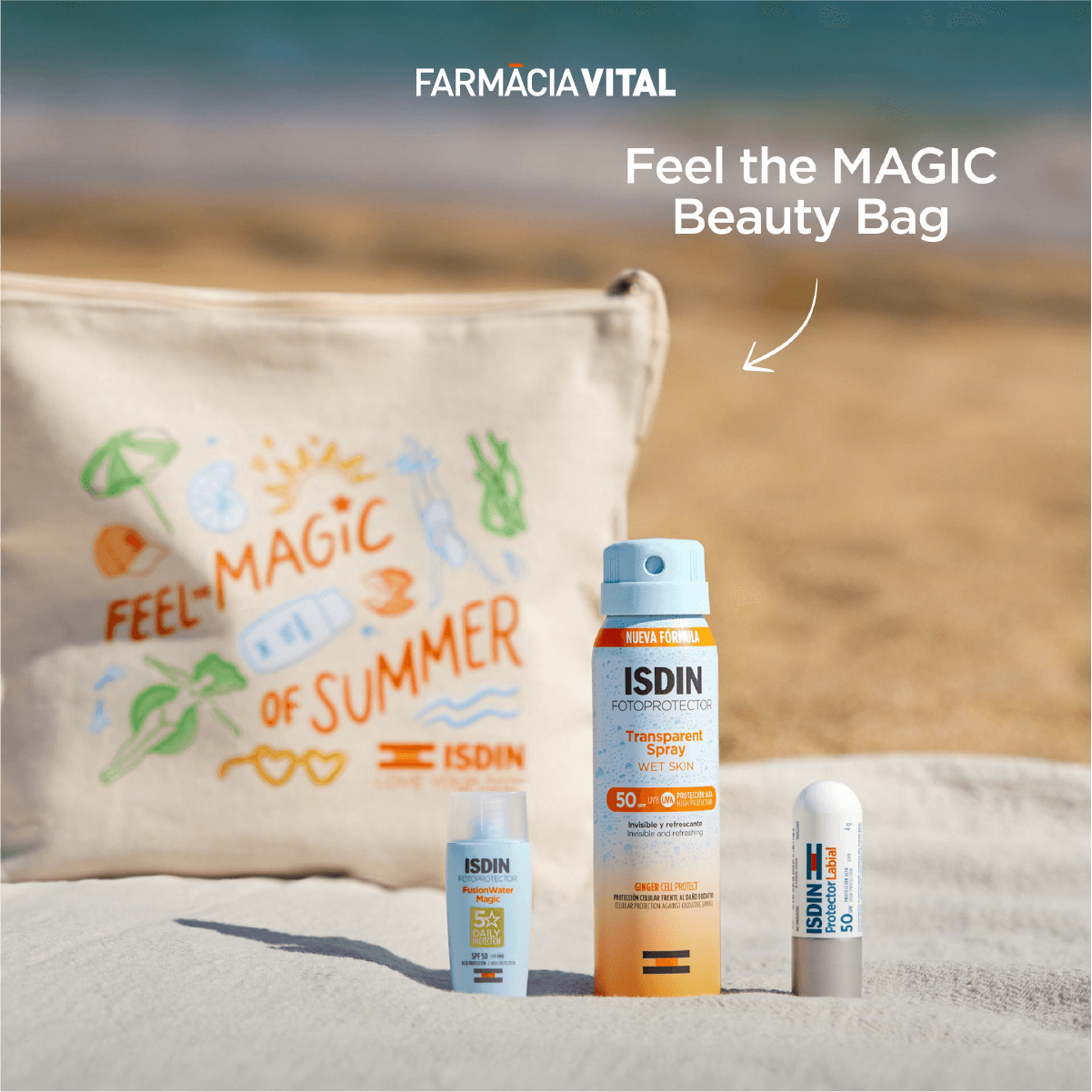  🛍️ Ganhe um necessaire Feel the Magic Beauty Bag da ISDIN!