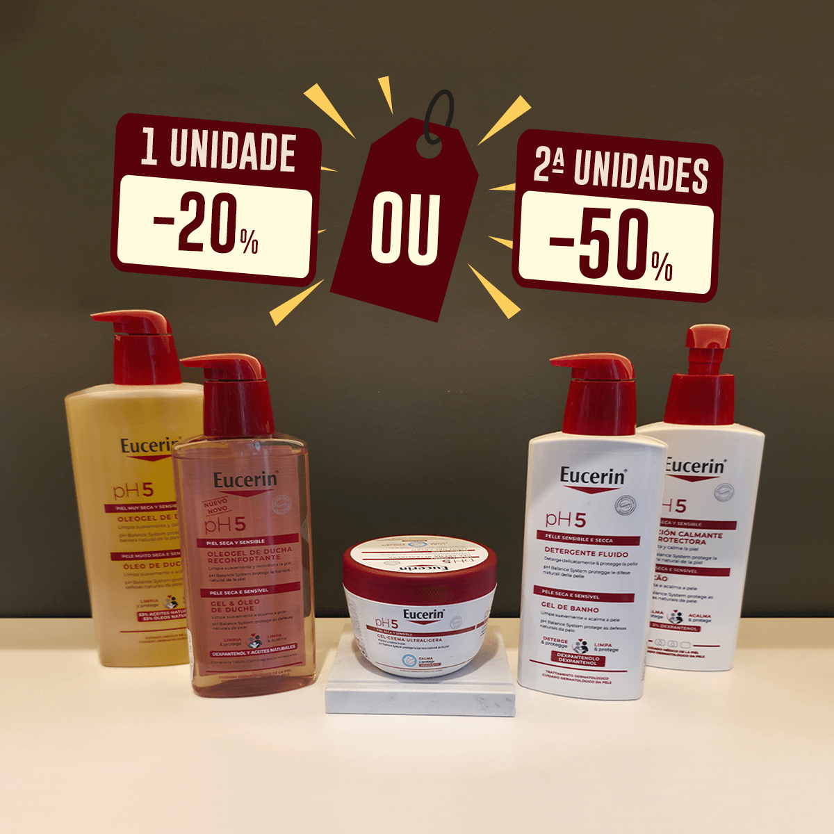 Eucerin Corpo –20% ou –50% na 2.ª unidade