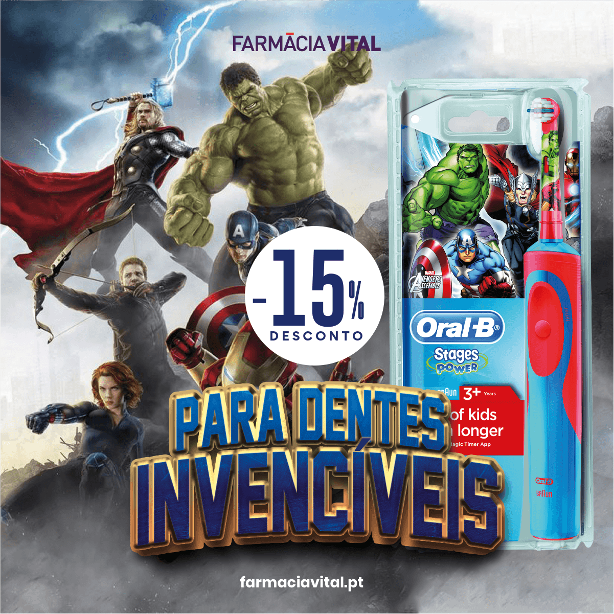 Escova de Dentes Elétrica Oral-B Avengers: Para Sorrisos Invencíveis!