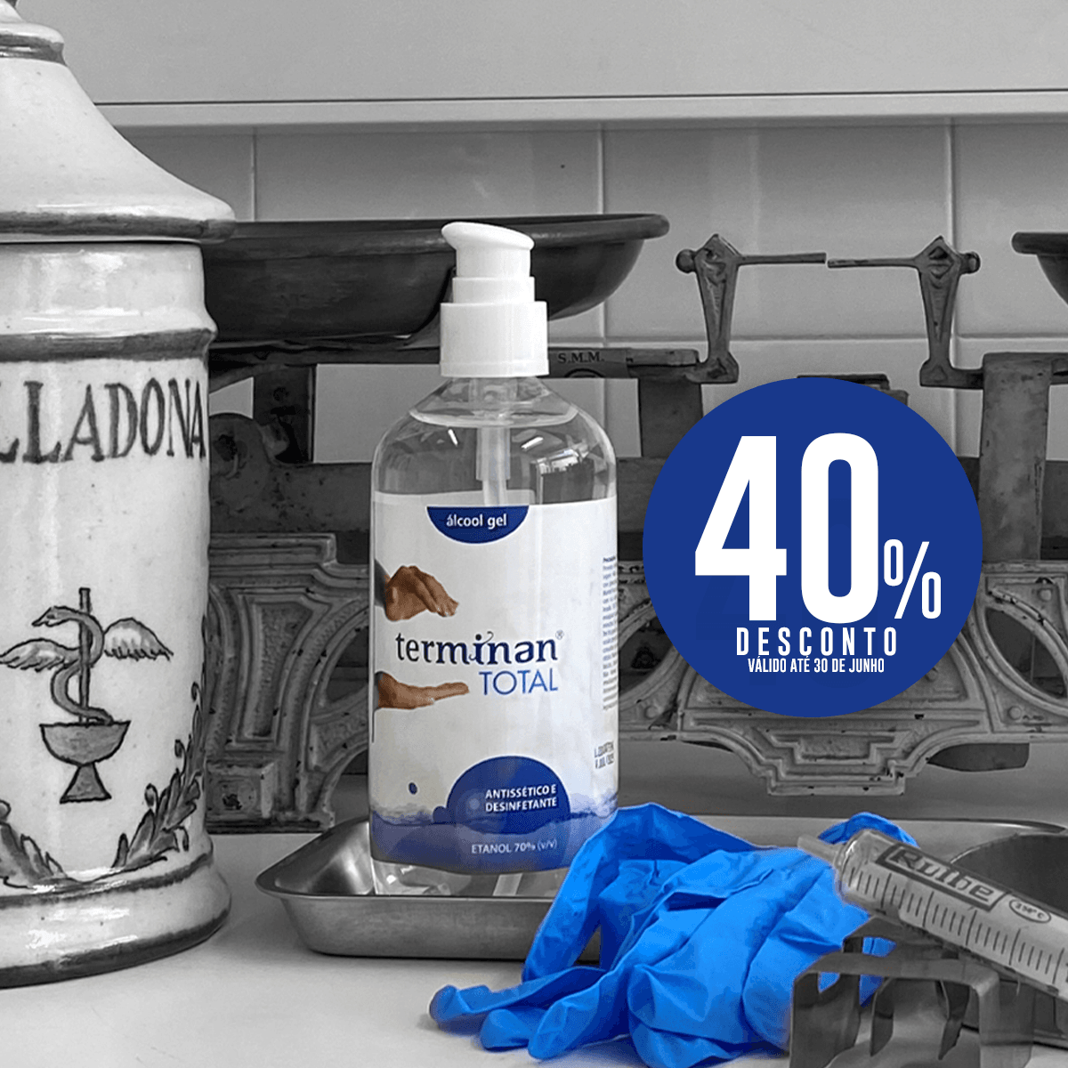 -40% no álcool gel Terminan! Aproveite!